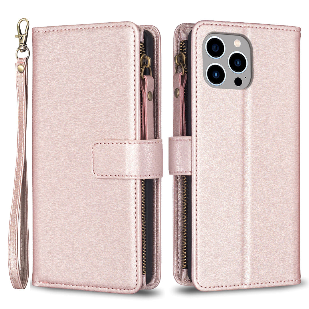 BF Style-19 for iPhone 14 Pro Max Wallet PU Leather Case Zipper Pocket Stand Mobile Phone Cover BF Style-19 for iPhone 14 Pro Max Wallet PU Leather Case Zipper Pocket Stand Mobile Phone Cover